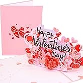 PopLife® Happy Valentine's Day 3D Pop Up Card Message - Romantic Valentine Card for Valentine's Day Wishes, Anniversary, Date Night - Fiance, Partner, Girlfriend, Husband