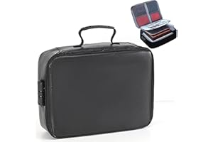 Fireproof Lock Box for Documents, 4-Layer Fireproof Waterproof Document Bag, Large Capacity Lockable Storage Box for Passport