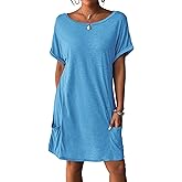 AI'MAGE Swimsuit Coverup for Women 2025 Bathing Suit Cover Up Short Sleeve Swimwear Bikini Beach T-Shirt with Pockets