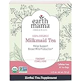 Earth Mama Organic Milkmaid Tea Supports Healthy Breastmilk Production and Lactation, Herbal Breastfeeding Tea Supplement, Fe