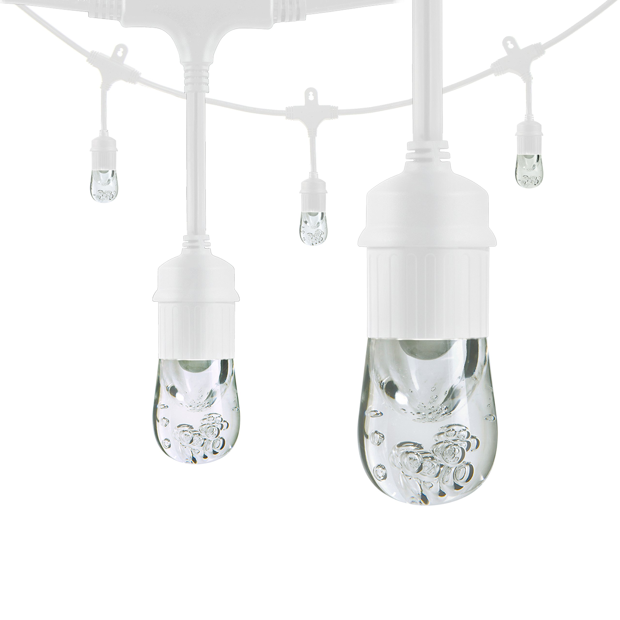 Enbrighten Classic LED Cafe String Lights, White, 24 Foot Length, 12