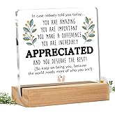Bluckincle Inspirational Employee Appreciation Gifts,Thank You Gifts for Women Men - Teacher,Social Worker,Paraprofessional,Staff,Volunteer,Para,Assistant Principal,Coworkers,Arcylic Office Desk Decor