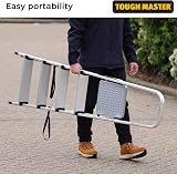 TOUGH MASTER 5 Step Aluminium Folding Ladder EN131 Anti Slip Handrail 150kg view 3
