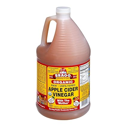 Amazon Com Bragg Organic Raw Unfiltered Apple Cider Vinegar 128 Fl Oz 1 Gallon Jug Grocery Gourmet Food
