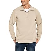 PINSPARK Men's Quarter Zip Pullover Sweatshirts Mock Neck Casual Long Sleeve Fall Winter Warm Fleece Cotton Sweatshirt