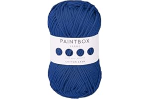Paintbox Yarns 100% Cotton Aran Yarn 1.76oz (50g), 93 Yards (85m) - Sailor Blue Worsted Wool for Crochet, Knitting - Soft, Lightweight for Sweaters, Clothes