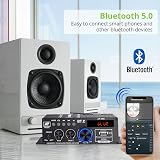 LiNKFOR Bluetooth 5.0 Stereo Amplifier 40W+40W USB SD AUX RCA Remote LCD view 2