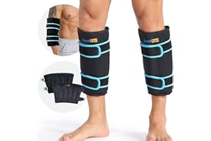 SuzziPad Shin Splint Ice Pack for Runners (2 Pack), Reusable Cold Compression Sleeve for Calf, Leg & Knee Pain Relief, Flexib