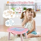 Smasiagon Magnetic Drawing Board 9.8" Doodle Pad Pink Toddler Kids Toy view 3