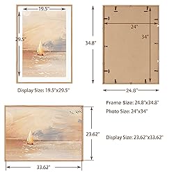 24x34 Oak Wood Picture Frame, 24"x34" Poster Frame