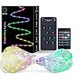 Super RGB Smart Fairy String Lights, 33Ft Usb DIY Twinkle Lights w/Remote & App Controlled, music sync,12 Modes, Multicolor & Warm White for Bedroom, Christmas, Parties,Wedding,Centerpiece, Decoration