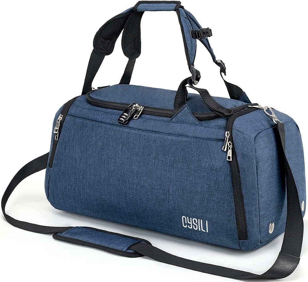 KASIBON 42L Sports Duffle Bag with Shoes Compartment Wet Pocket Carry On