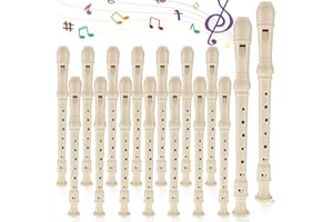 YASUWEKIK 8 Hole Soprano Recorders Descant Flute Bulk With Cleaning Rod German Style for Back to School Gift Operation Christmas Shoebox Supplies Musical Instruments Party Favor (12)
