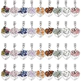 SUPERFINDINGS 36Pcs Tree of Life Charms Colorful Heart Stone Chips Charms Antique Silver Wire Wrapped Crystal Pendants for Jewelry Making Necklace Earrings Bracelet DIY, Hole: 2mm