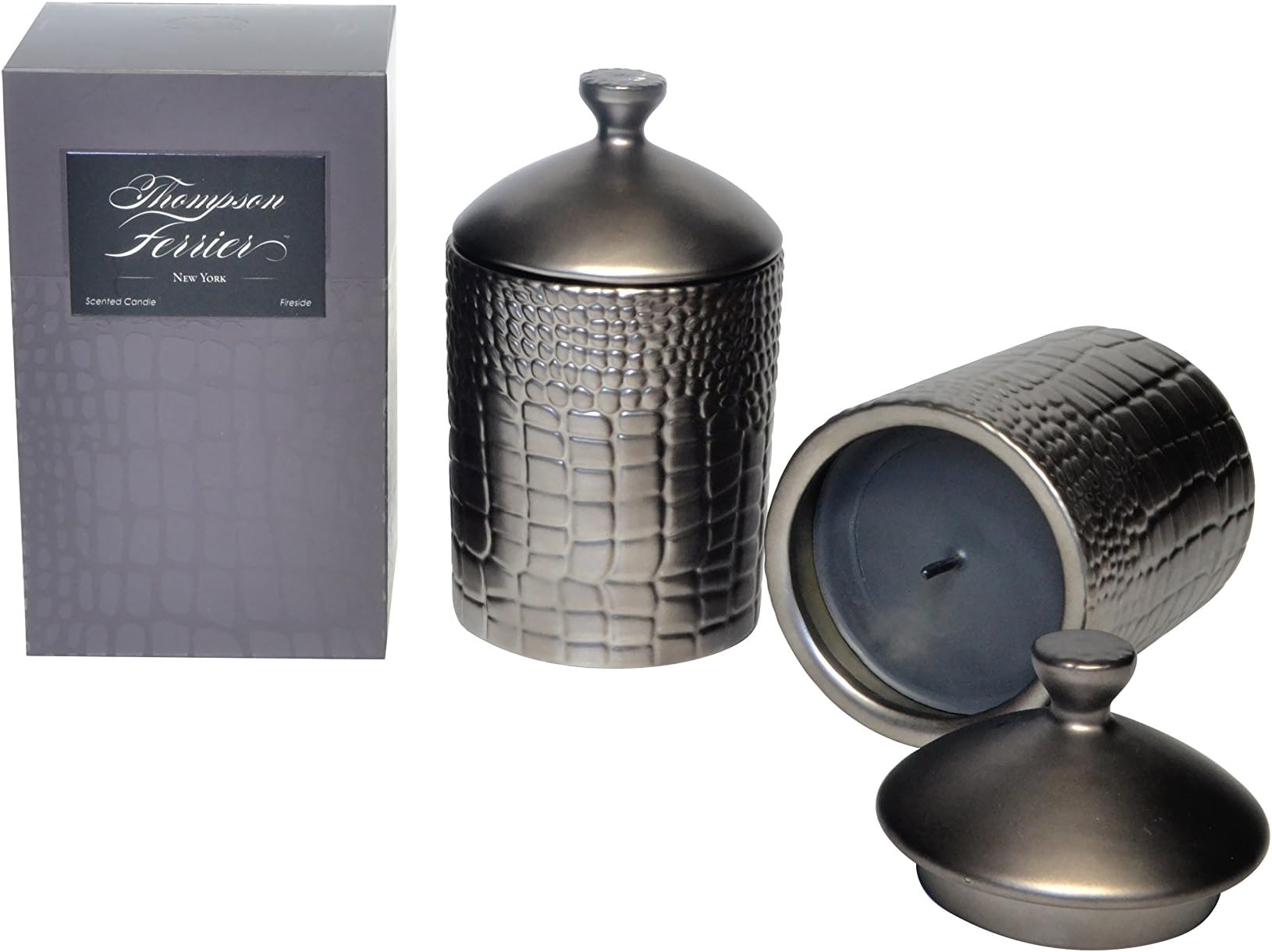 Thompson Ferrier –Animal Lidded scented candle collection – Fireside fragrance Home Decor Candle - Alligator Animal Print - Hand sculpted and hand poured with the finest essential oils