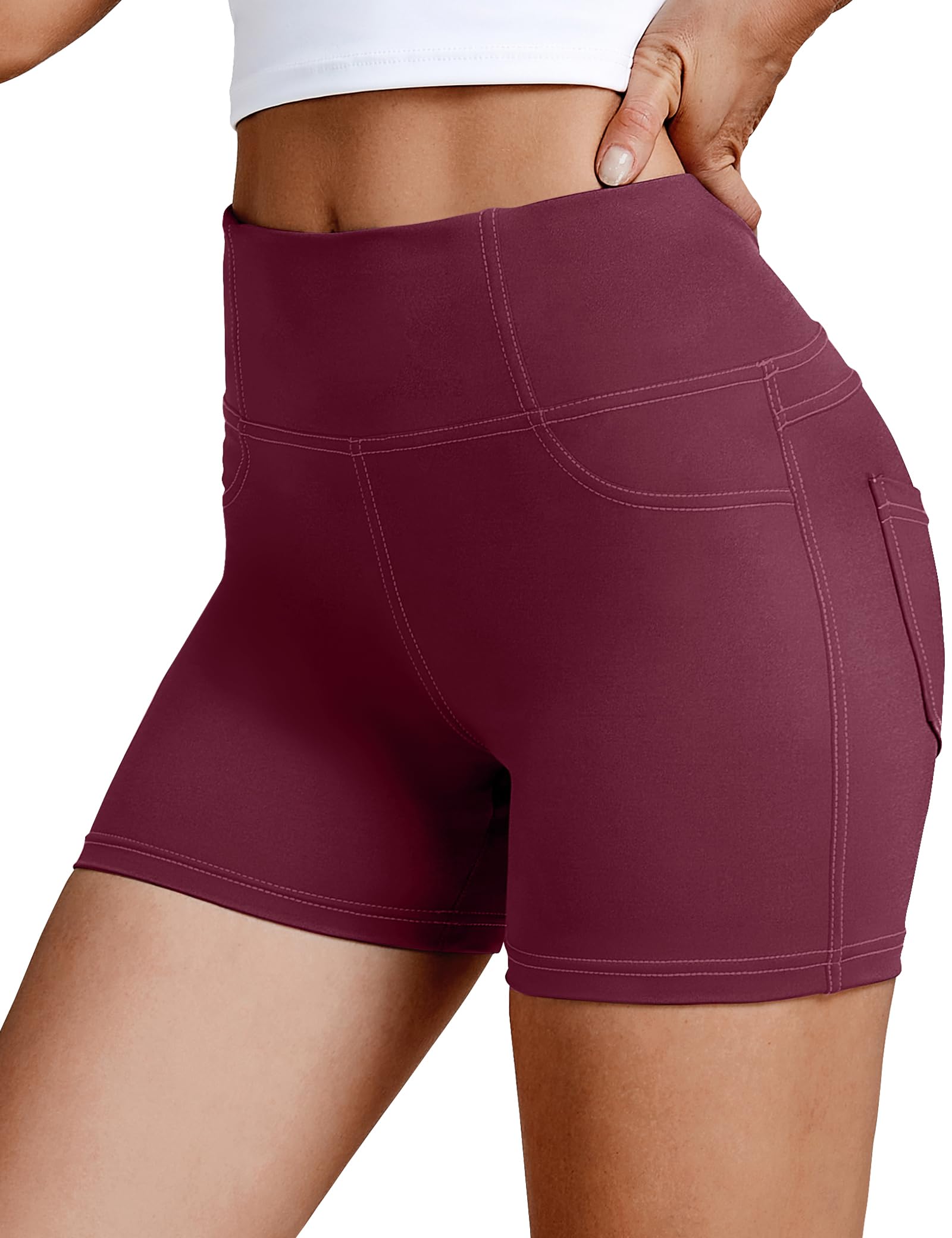 VOOVEEYA 5"/8" High Waisted Yoga Biker Shorts with