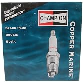 Champion 828M Pack of 4 Copper Marine Spark Plugs (QL77JC4) | Replaces 707 1472 3579 4551. 20k-30k mileage rated.