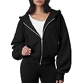 GIVON Oversized Cropped Hoodies for Women Loose Fit Crop Sweatshirts Jackets Fall Outfits Winter Clothes