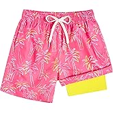 swimsobo Boys Swim Trunks for 5-18 Years Compression Liner Swimsuit Shorts Swimwear Boxer Bathing Suit