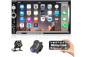 Double Din Car Stereo 7 inch Touch Screen 2 Din Car Radio with Bluetooth FM, MP5 Player with USB/SD/TF/AUX Input Mirror Link 