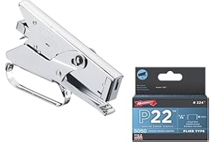 ARROW 1851 Arrow Fastener Heavy Duty Plier Type Stapler & 224 Genuine 1/4-Inch Staples, 5,050-Pack - Bundle 2 Items