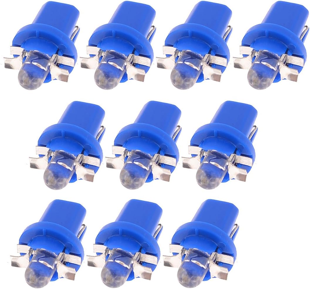 sourcing map DC 12V T5 B8.5D 2721 286 5mm LED Car Interior Dome Dashboard Light Blue 10PCS