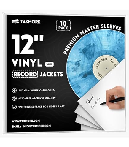 20PCS Black 12-Inch LP Vinyl Record Jackets, 350gsm Cardboard Sleeves with No Center Hole, Blank Album Covers for 33 RPM Storage & Protection, Thick LP Jackets for Record Storage : Electronics