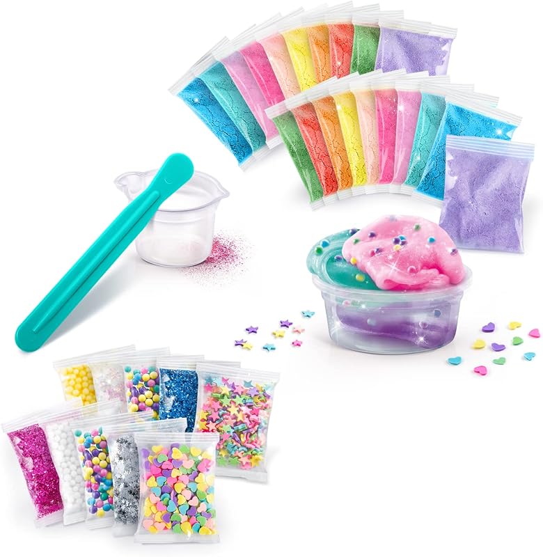 – So Slime DIY - Kit DIY 20 Slimes – Pack de Fabrication Multicolore – Poudres, Colorants & Décorations pour créer des slimes personnalisés – Activité Créative Enfant dès 6 Ans - SSC 185