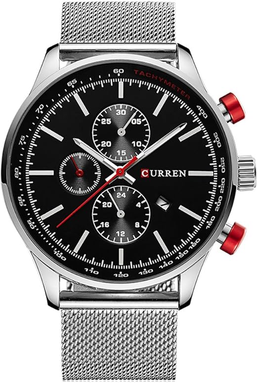 curren stainless steel black water resistant