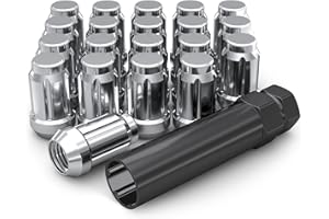 White Knight 3807-20AM Chrome M12x1.50 Six Spline Lug Nut with Key, 20 Pack (for AFTERMARKET Wheels with Smaller 0.80" Diameter Seating)