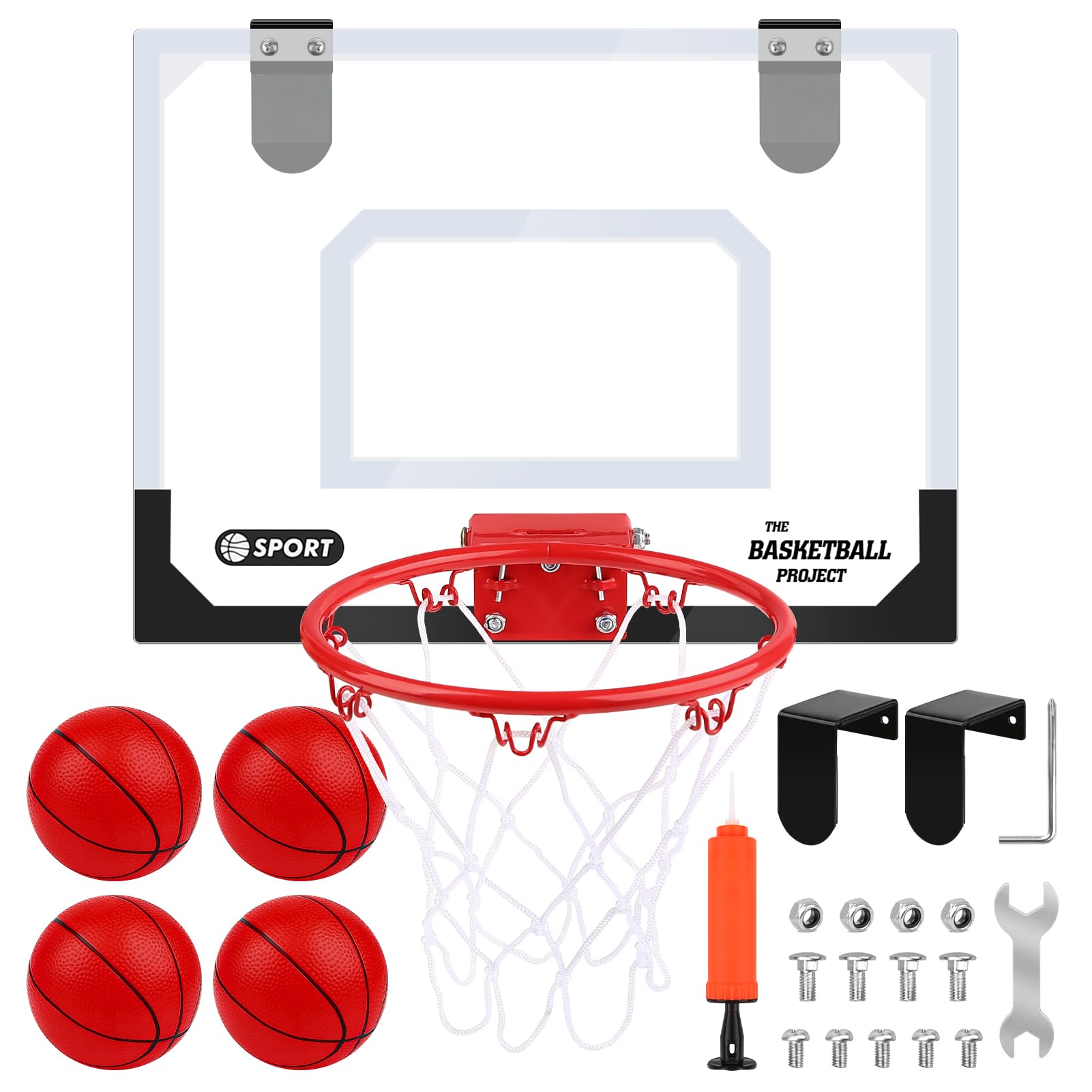 Dreamon Mini Basketball Hoop for Kids | Wall Mounted Basketball Hoop Includes Basketball and Net | Indoor Outdoor Sport Games for Boys Girls