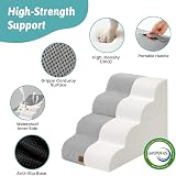 COZY KISS Dog Stairs 4 Step 19.7 in Grey Foam Bed Sofa Ramp view 3