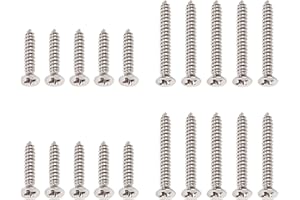 Banworks Imperial Guitar Humbucker Pickup Frame Mounting Screws Set Flat Head Countersunk Pickup Ring Mounting Screws Kit for Gibson Les Paul SG 10pcs Long + 10pcs Short Screws JT/SYQLS-03 Nickel