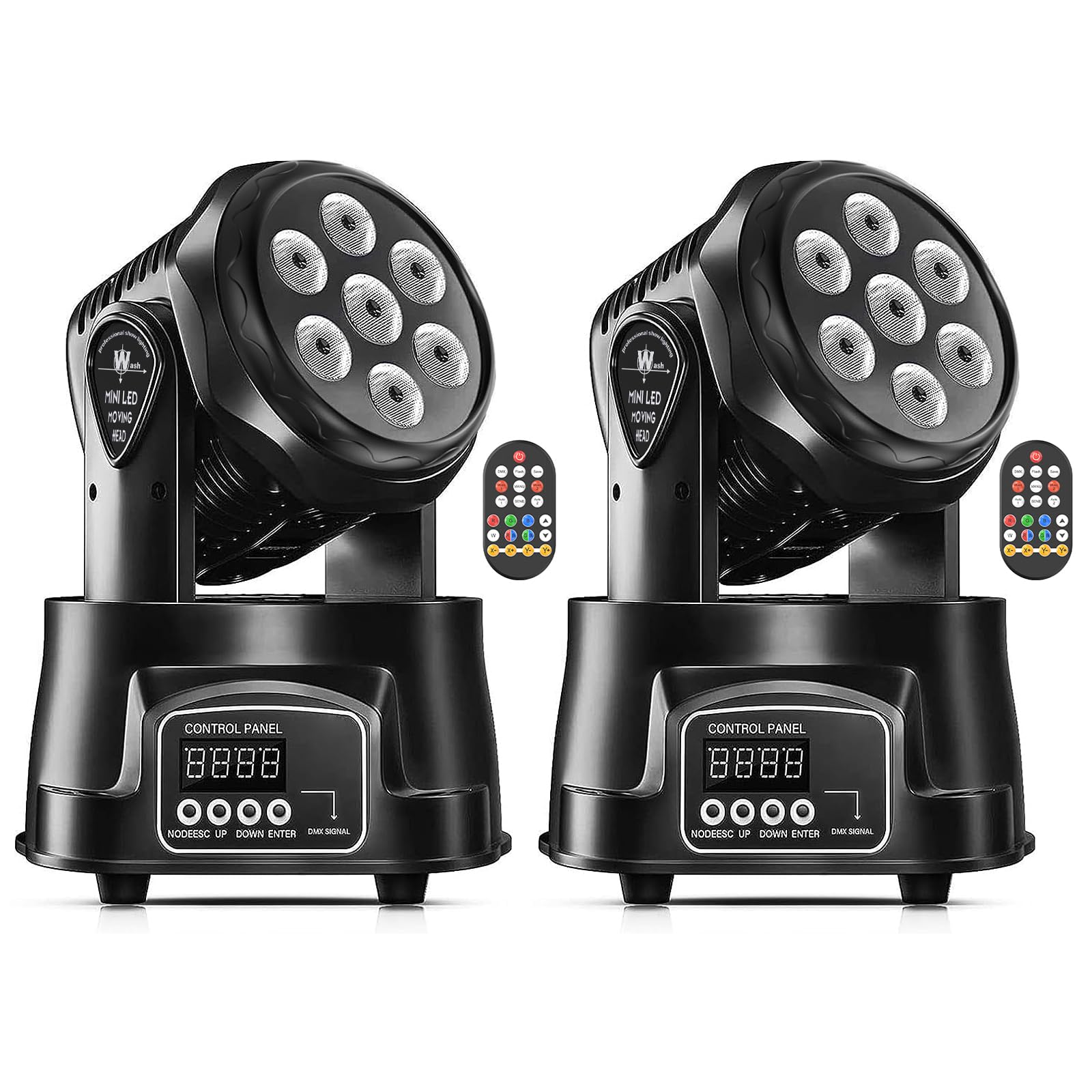 Photo 1 of (see all images) U`King Moving Head Light RGBW Stage Lighting DJ Lights 7 x 10W LED Beam Spotlight 9/14 CH Wash Light with DMX and Sound Activated