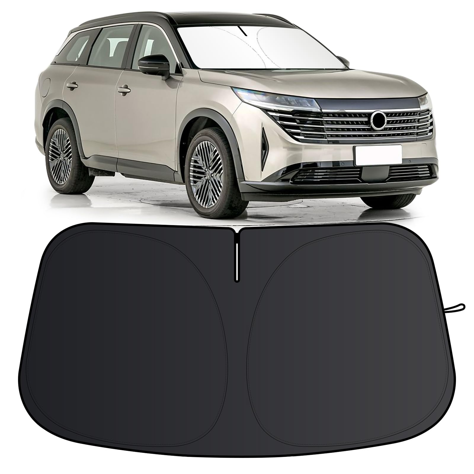 Photo 1 of Windshield Sun Shade for Nissan Pathfinder 2022-2025 Foldable Sun Visor Protector for Pathfinder Accessories Sunshade Car Front Window Sunshades Blocks UV Rays