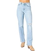 Judy Blue Women's Destroyed & Ripped Back 90's Straight Jeans 82600