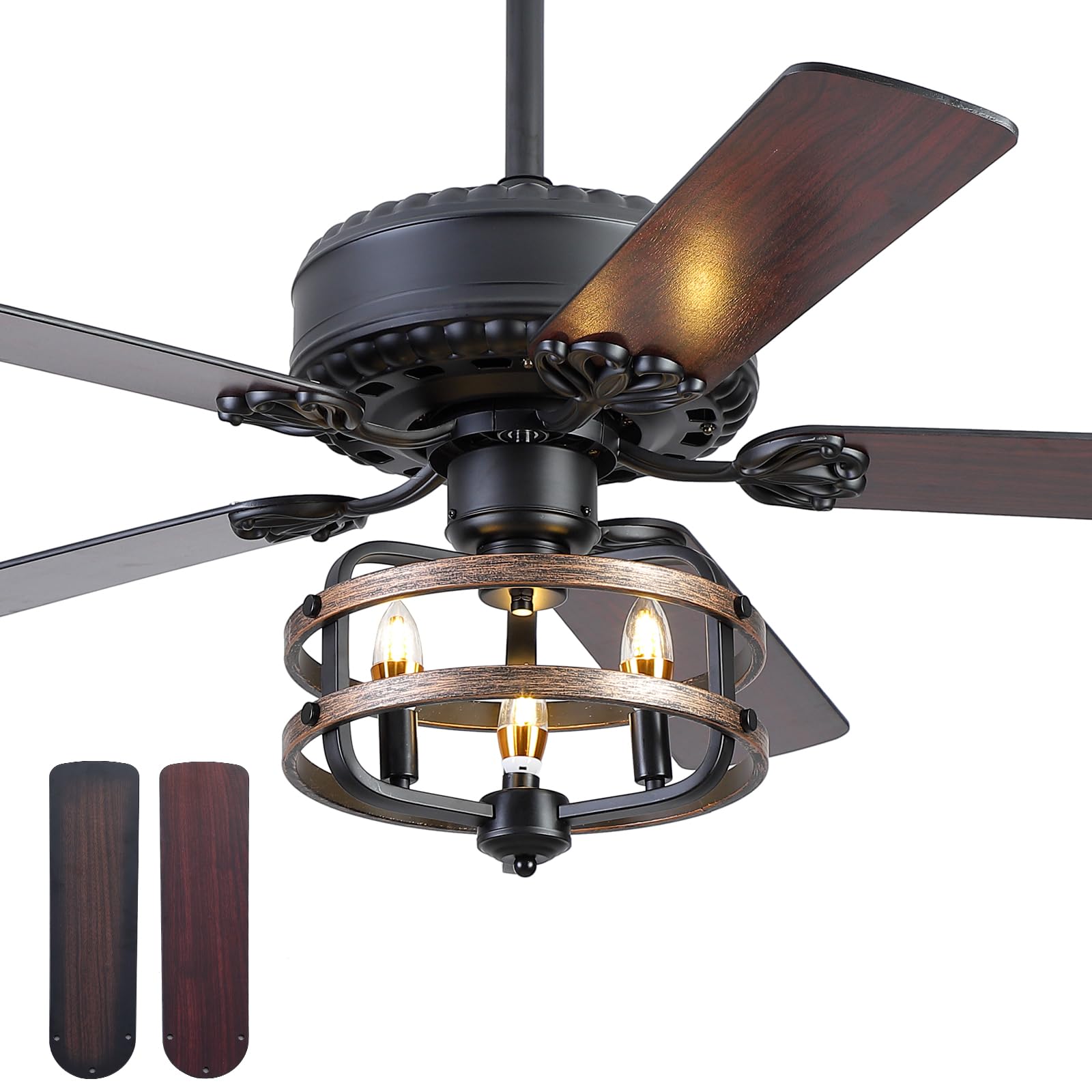 52 "Farmhouse Ceiling Fans with Lights and