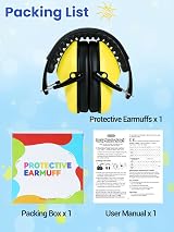 Dr.meter Kids Ear Defenders SNR 27.4dB Adjustable Headband Yellow view 9