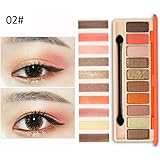 Joielmal アイシャドウ 10色 アイシャドー　シャドウ　アイシャドウパレット ブラウン　赤　オレンジ　ピンク　パール/マットアイシャドー　アイシャドーパレット 人気 激安 メイクパレット アイシャドウ　携帯便利 極め細かい メイクアップ パレット　長持ち防水 アイシャドウ　おしゃれ　アイシャドウパレット　明るい目もとアイカラー　発色アイシャドウ　パウダー　コンパクト　チークパレット プロ用/初心者 日常/コスプレ (B)