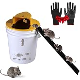 Bucket Lid Mouse Trap, Mouse Trap Bucket - Mouse Traps Indoor for Home - Auto Reset, Multi Catch, Reusable 5 Gallon Bucket Lid Rat Traps Indoor Outdoor Rat &amp; Mouse Traps, ABS Material, (Gloves)