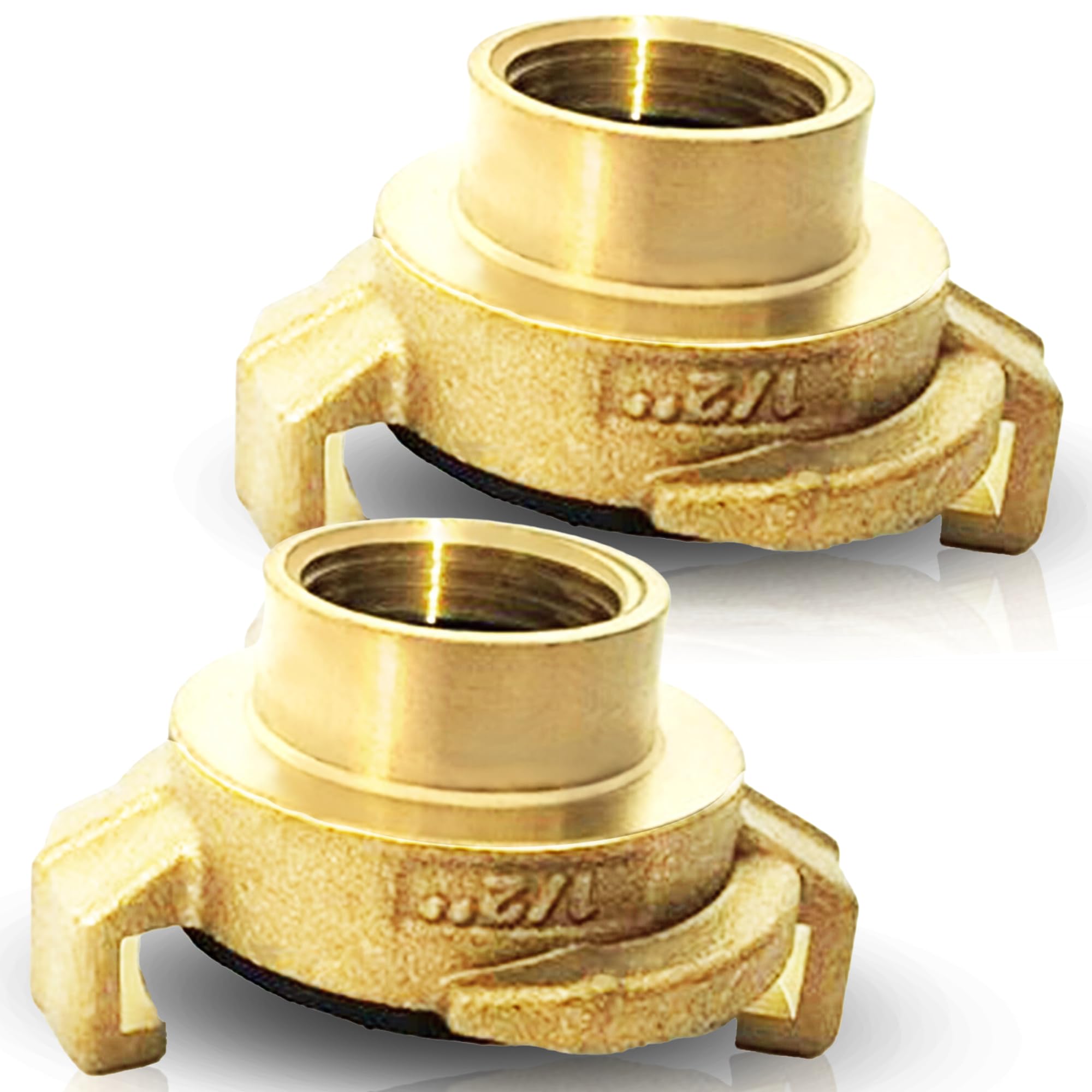 PipeSan Geka Quick Coupling 1/2″ – 2-Pack Brass Hose Connector – Female Thread Adapter – Garden Hose Fitting Compatible with Gardena & Geka – Drinking Water Safe – Pressure Tested 16 bar / 120 °C — image 1