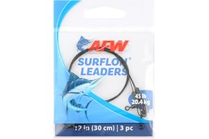 AFW Surflon Fishing Leaders – Black Nylon Coated Stainless Steel Wire, Swivel & Snap, 3 Pack, Variety Pack – Strong Leader Line for Catfishing & Toothy Game Fish