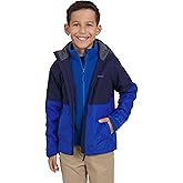 Lands' End Unisex Kids 3-in-1 Water Resistant Windbreaker and Zip-out Polar Fleece Jacket