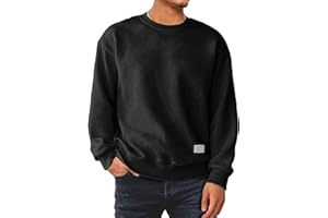 JMIERR Men's Casual Sweatshirt Crewneck Geometric Texture Pullovers Long Sleeve Basic Outdoor Sweaters