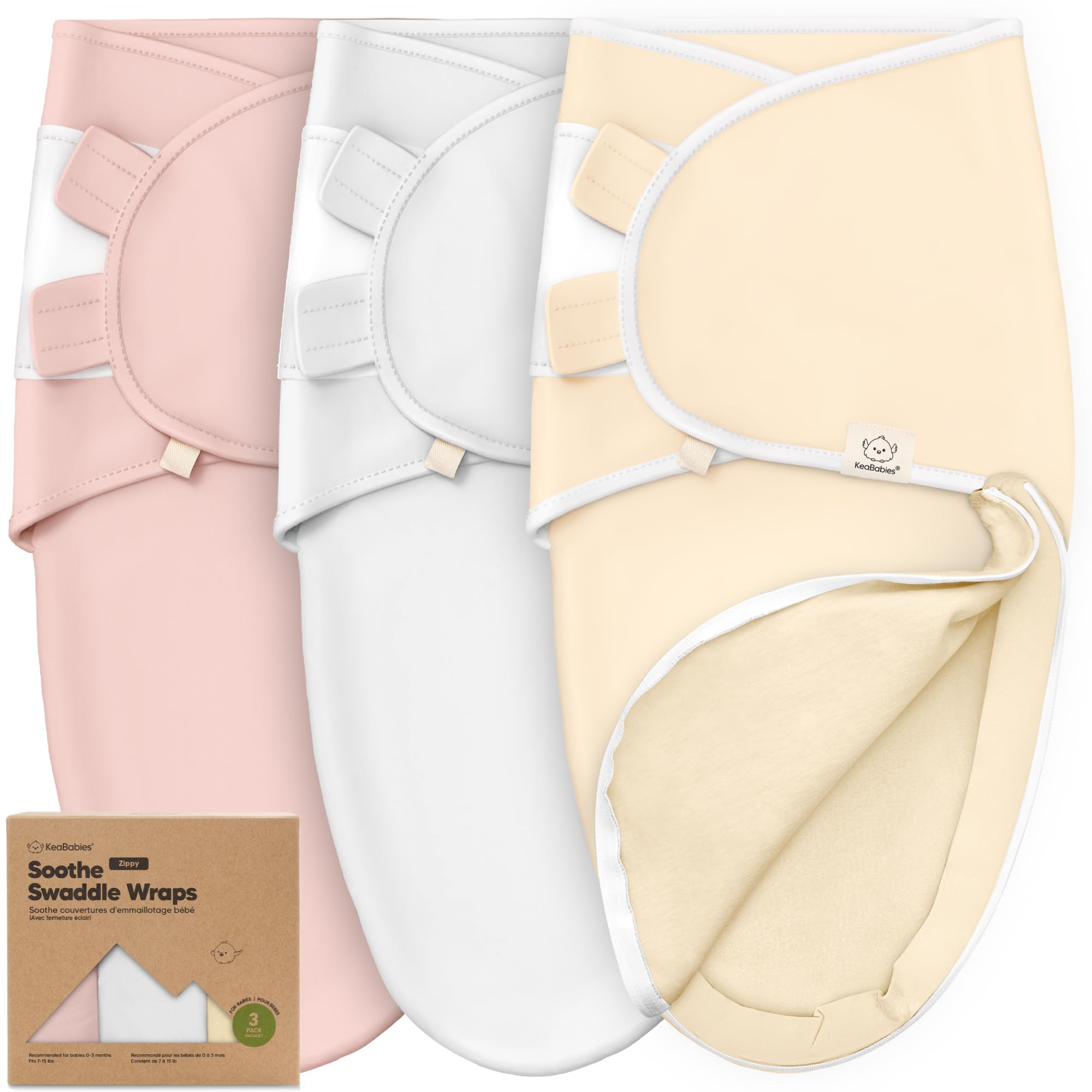 Photo 1 of Baby Swaddle Sleep Sacks with Zipper - 3-Pack Swaddles for Newborns 0-3 Months, Infant, Baby Girls, Boys, Soft & Durable Newborn Sleep Sack, Easy Diaper Change Swaddling Blanket (Daffodil)