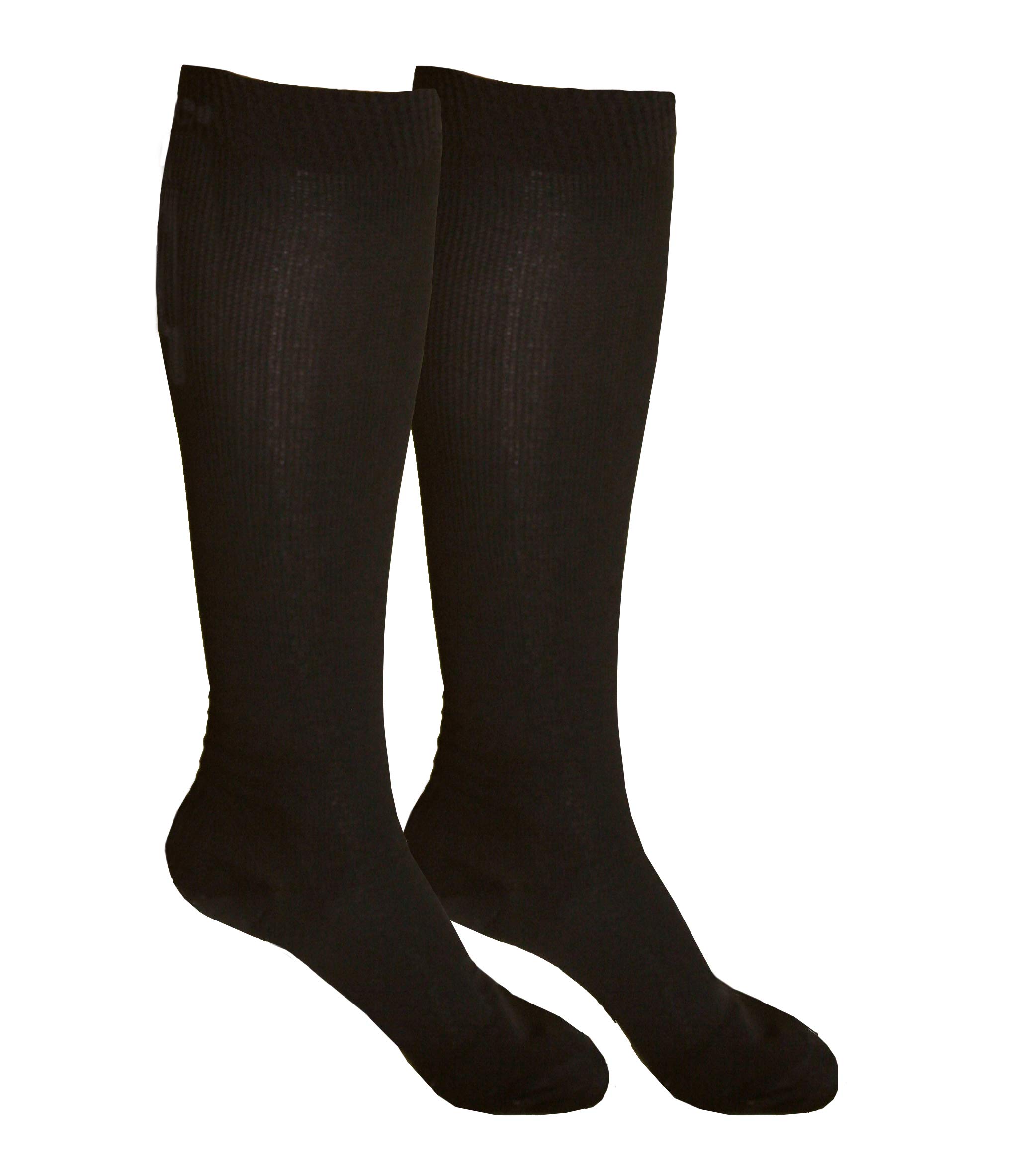 Hydas 1451.6.36 Travel Support Stockings with XL Leg Width Double Pack Size 36-38 Black