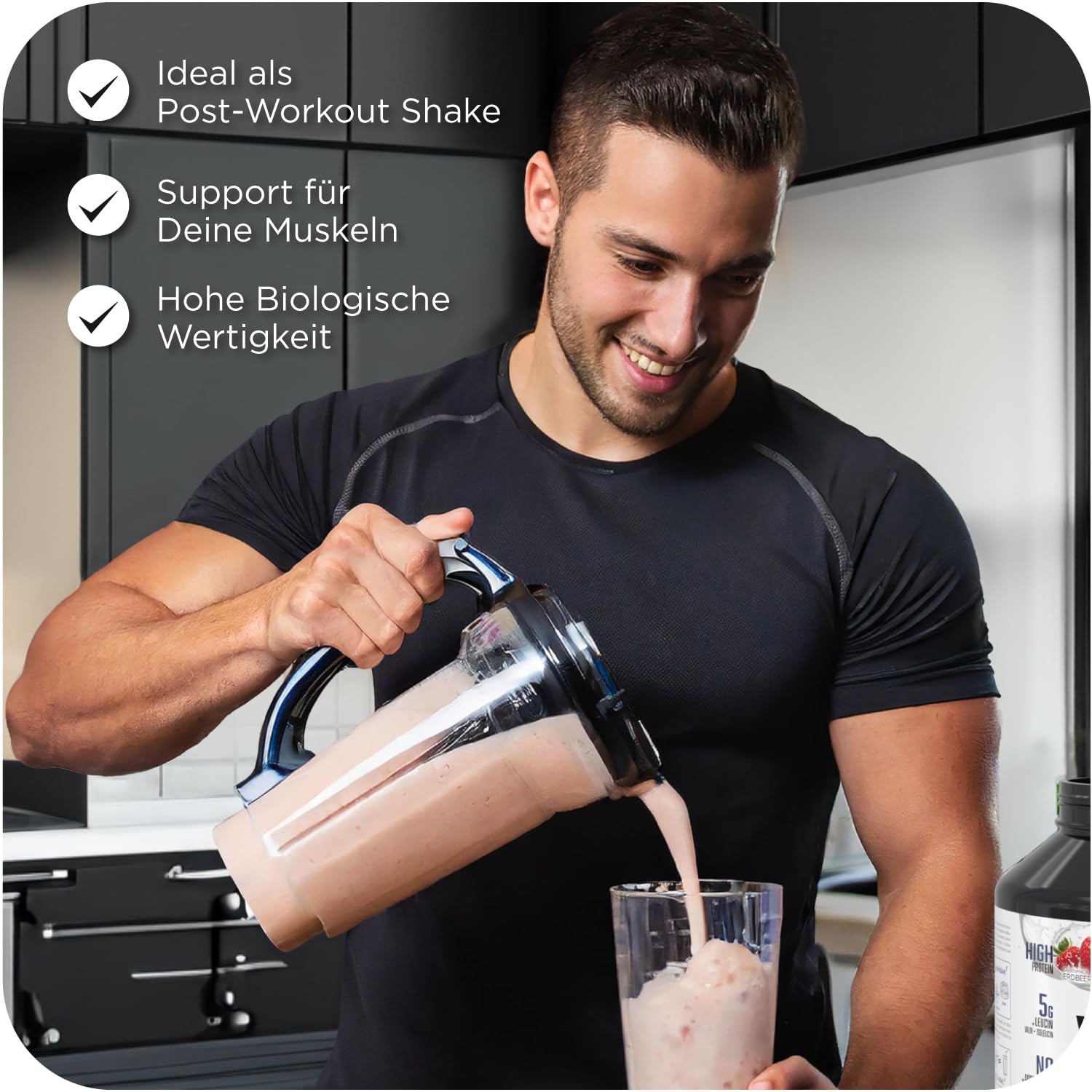 All Stars WHEY PROTEIN 2000g I Eiweiß-Pulver mit Whey-Konzentrat & Isolat I leckeres Low-Fat Powder I hochwertiges Protein-Pulver I cremiger Protein-Shake mit Chocolate Flavour 2