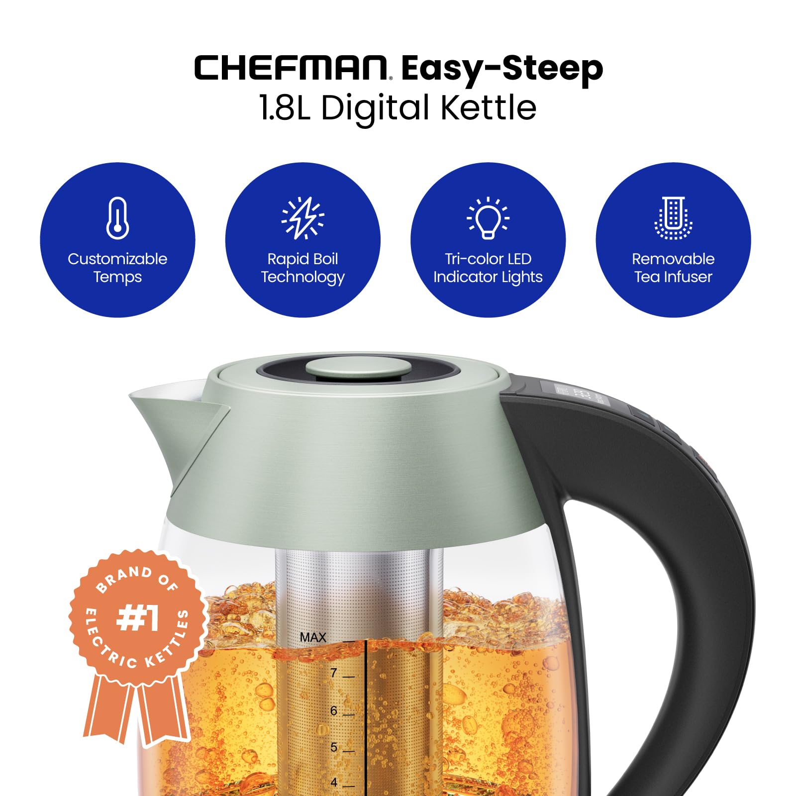 Mua Chefman Digital Electric Kettle with Rapid 3 Minute Boil Technology ...