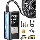 Tire Inflator Portable Air Compressor, 150PSI Air Pump for Car Tires, Cordless Air Compressor Pump with Digital Pressure Gauge, Auto Shut-Off Tire Pump