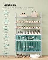 SONGMICS 4-Tier Shoe Rack Storage Organizer Metal Upright or Upside Down view 4